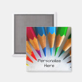 カラーペンシル先生アーティストのマグネットかわいいカラフル マグネット (正面/裏面)