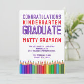 カラーペンシル幼稚園写真卒業 案内状 (スタンド正面)