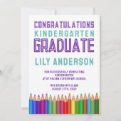 カラーペンシル幼稚園卒業 案内状 (正面)