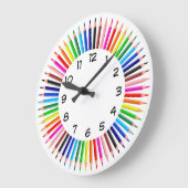 カラーペンシル時計 ラージ壁時計 (傾斜)