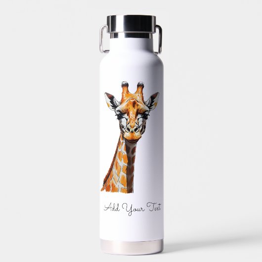 カラーペンシルGiraffe Sketch -芸術的手書き ウォーターボトル (正面)