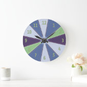 カラーホイールの青 ラージ壁時計 (ホーム)