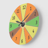 カラーホイールオレンジ ラージ壁時計 (傾斜)