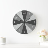 カラーホイールグレー（数字付き） ラージ壁時計 (ホーム)