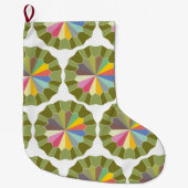 カラーホイールパターン ラージクリスマスストッキング (正面)