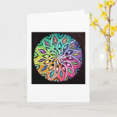 カラーホイールマンダラ カード (黄色い花)