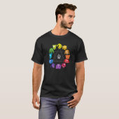 カラーホイール教育アート教師のドッグテーマアート Tシャツ (正面フル)