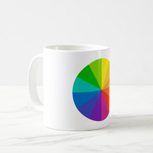 カラーホイール理論スクールサイエンスhue disk light r コーヒーマグカップ (正面左)