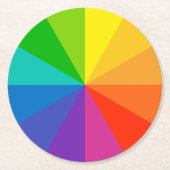 カラーホイール理論スクールサイエンスhue disk light r ラウンドペーパーコースター (正面)