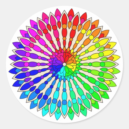 カラーホイール™クラシックラウンドステッカー ラウンドシール (正面)