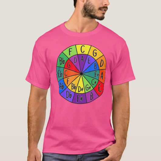 カラーホイール・フィフス・サークル アート音楽ナード Tシャツ (正面)