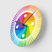 カラーホイール ラウンド壁時計 (傾斜)