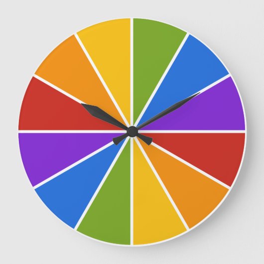カラーホイール/光線のカスタムな柱時計 ラージ壁時計 (正面)