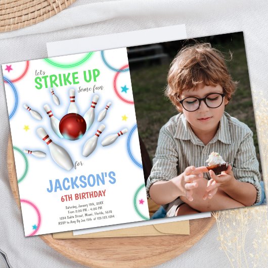 カラーボーリング誕生日招待状（写真あり） 招待状