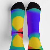 カラーボール抽象芸術アートイエローグリーンレッドインディゴ ソックス (上部)