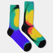 カラーボール抽象芸術アートイエローグリーンレッドインディゴ ソックス (右)