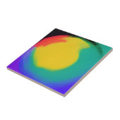 カラーボール抽象芸術アートイエローグリーンレッドインディゴ タイル (側面)