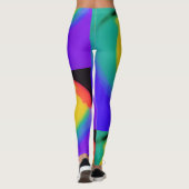 カラーボール抽象芸術アートイエローグリーンレッドインディゴ レギンス (裏面)