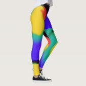 カラーボール抽象芸術アートイエローグリーンレッドインディゴ レギンス (右)