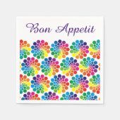 カラーポイントサークルのパターン+背景。&文字 スタンダードカクテルナプキン (正面)