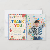 カラーポップの誕生日パーティーの写真 サンキューカード (正面)