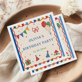 カラーポップの誕生日パーティー スタンダードカクテルナプキン