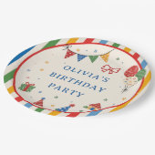 カラーポップの誕生日パーティー ペーパープレート (アングル)