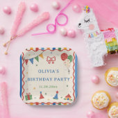 カラーポップの誕生日パーティー ペーパープレート (パーティー)