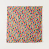 カラーポップ幾何学デザイン - モダンアブストラクトスタイル タペストリー (正面)