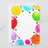 カラーポップ・アートのおもしろいパーティーバルーン誕生祝い 招待状 (裏面)
