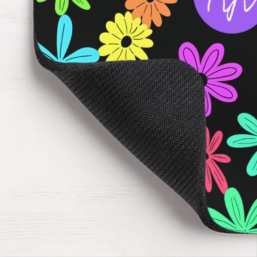 カラーポップ・アートのかわいい花マパーソナライズされたウスパッド マウスパッド (コーナー)