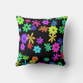 カラーポップ・アートのかわいい花装飾用クッション クッション (裏面)