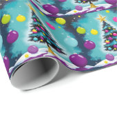 カラーポップ・アートのオーナメントのようなアートのクリスマスキャンディ ラッピングペーパー (ロールコーナー)