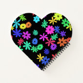 カラーポップ・アートのキュートな花パーソナライズされた手帳 ノートブック (裏面)