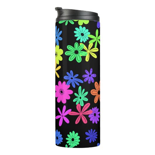 カラーポップ・アートのキュートな花パーソナライズされた熱タンブル タンブラー (回転右)