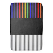カラーポップ・アートのストライプカラー – Rainbow バスマット (正面縦)