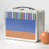 カラーポップ・アートのストライプモダンストライプのデザイン メタルランチボックス (インサイチュ)