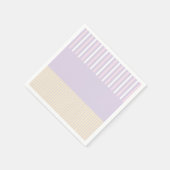 カラーポップ・アートのストライプ – パステルピンク、イエロー&パープル スタンダードカクテルナプキン (角)