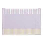 カラーポップ・アートのストライプ – パステルピンク、イエロー&パープル 枕カバー (裏面-右)