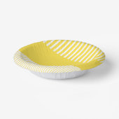 カラーポップ・アートのストライプ – レモンイエローとホワイト ペーパーボウル (傾斜あり)