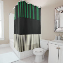 カラーポップ・アートのストライプ – 緑、クリーム、黒