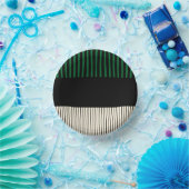 カラーポップ・アートのストライプ – 緑、クリーム、黒 ペーパーボウル (パーティー)