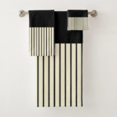 カラーポップ・アートのストライプ – 赤とクリーム バスタオルセット (インサイチュ)