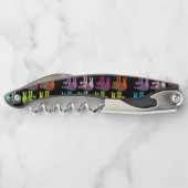 カラーポップ・アートのピグ中国のイヤー〔占星術の〕十二宮図モノグラムC ソムリエナイフ (裏面)