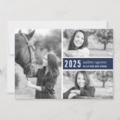 カラーポップ・アートのフォト卒業パーティー招待状 |ネイビー 招待状 (正面)