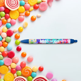 カラーポップ・アートのミュージカル記モノグラムの録 青ボールペン