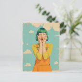 カラーポップ・アートのレトロ衝撃 ポストカード (スタンド正面)