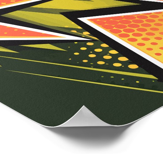 カラーポップ・アートの付き動的アートはっきりした矢印 ポスター (角)