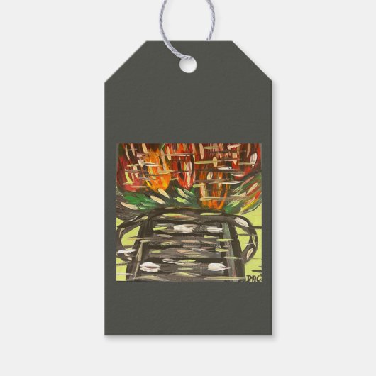 カラーポップ・アートの – ブラックギフトラベル ギフトタグ (正面)