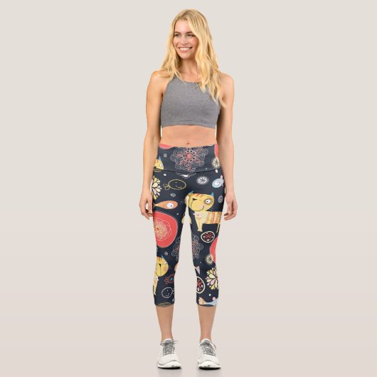 カラーポップ・アートのActivewear カプリレギンス (正面)